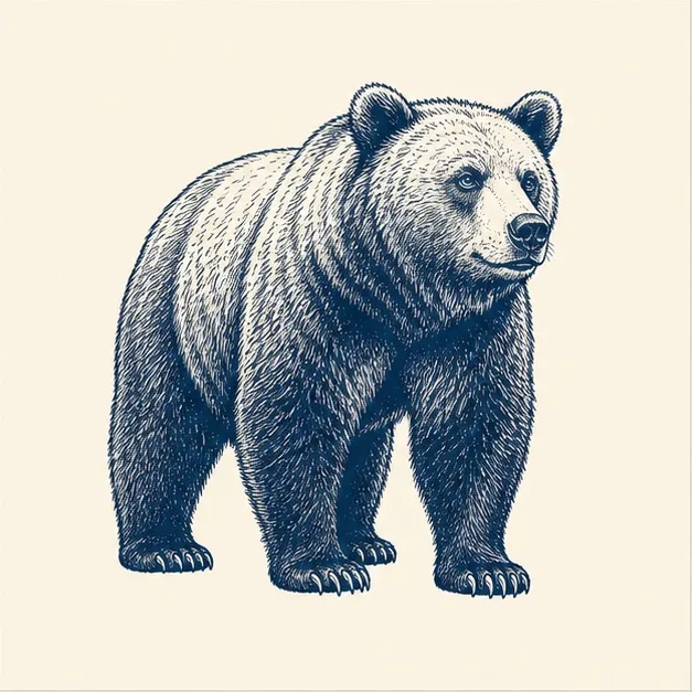 Vintage field-guide illustration of a bear