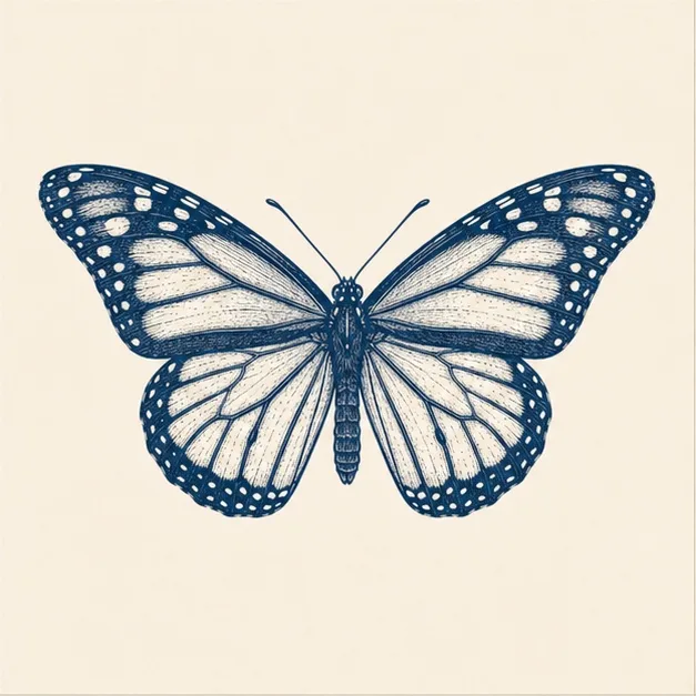 Vintage field-guide illustration of a butterfly