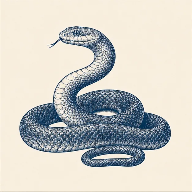 Vintage field-guide illustration of a snake